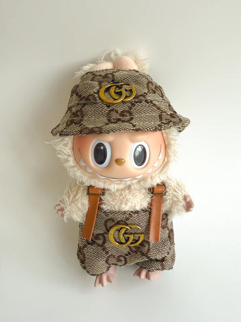 Labubu Classic Monogram Bucket Hat & Overalls Set - GG