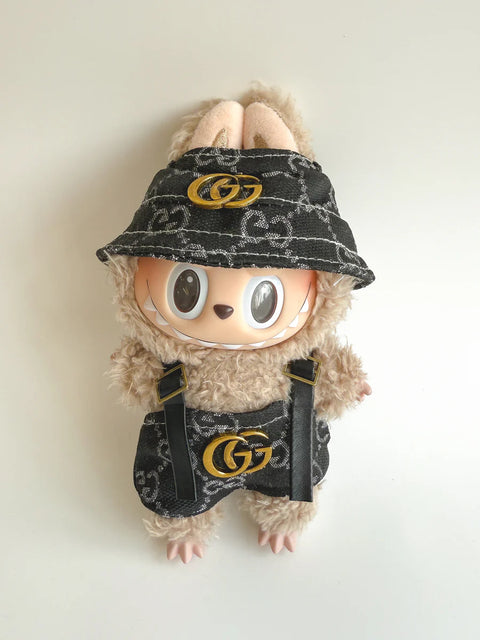 Labubu Classic Monogram Bucket Hat & Overalls Set - GG