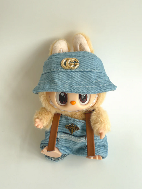 Labubu Denim Visor & Overalls Set - GG